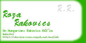 roza rakovics business card